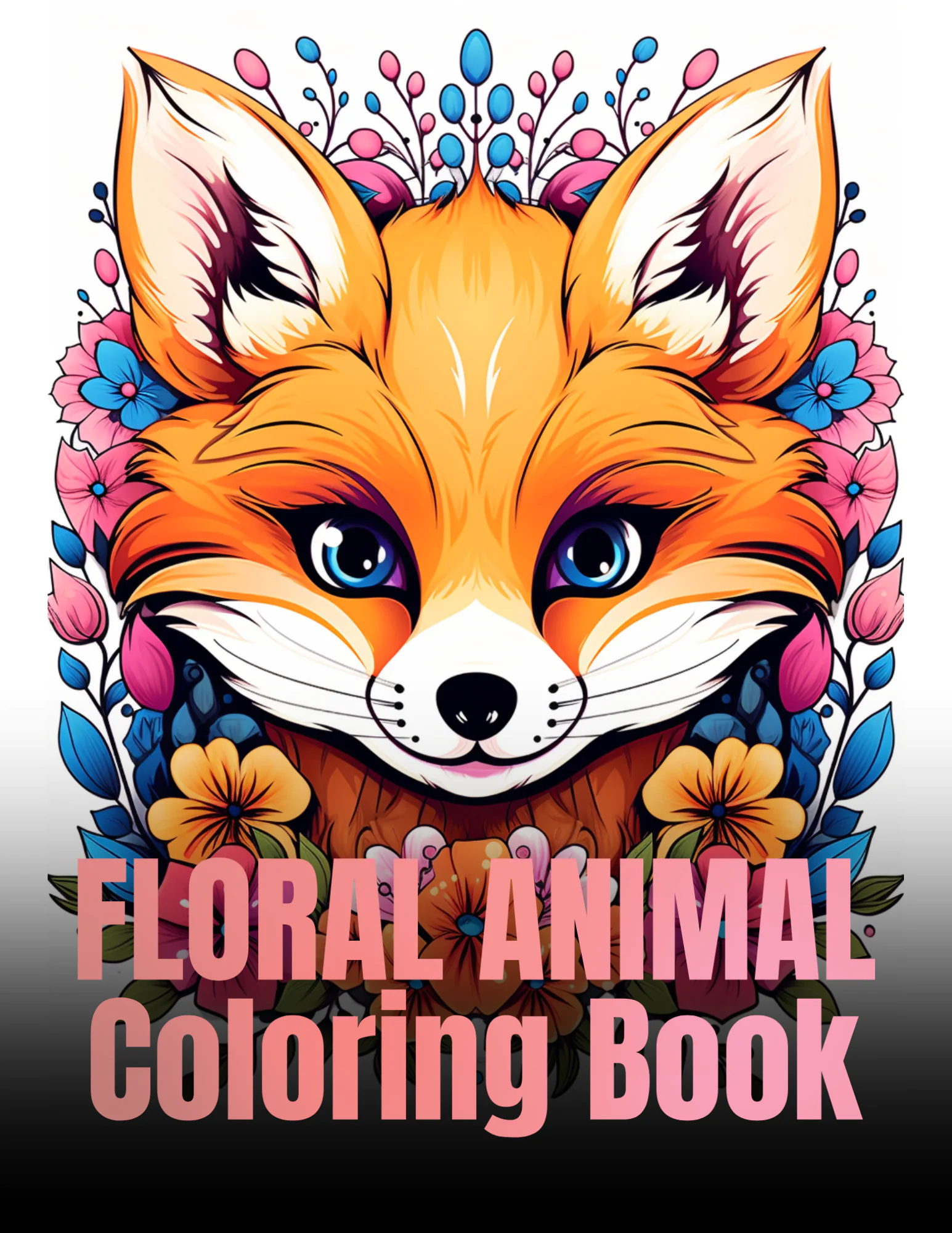 Floral Animal Coloring Book for Kids & Adults