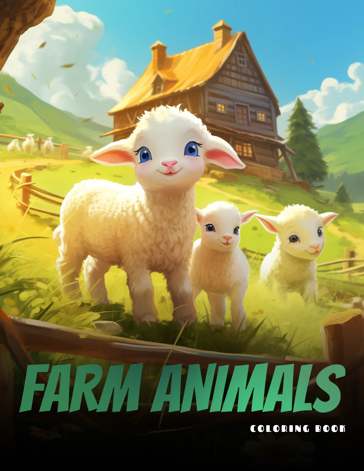 Farm Animals Coloring Book for Kids