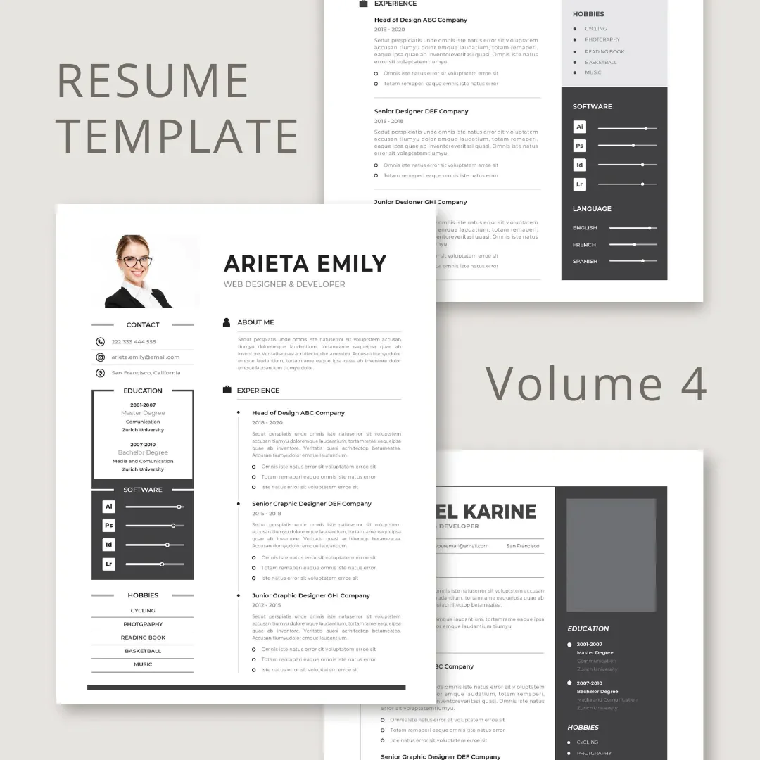 Resume Templates - Volume 4