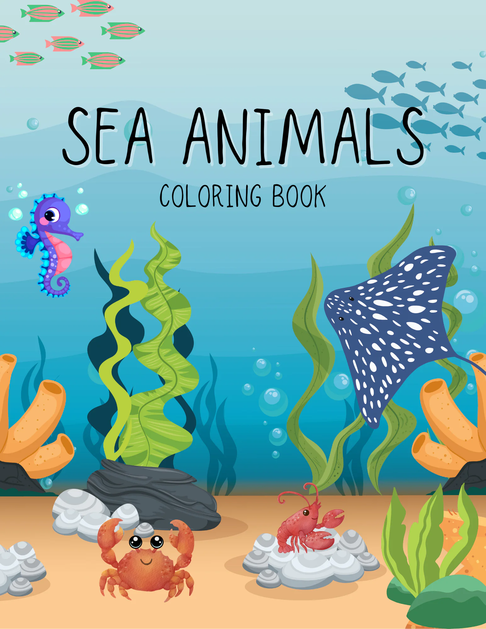 Dive into Creativity: Sea Animals Coloring Adventure!