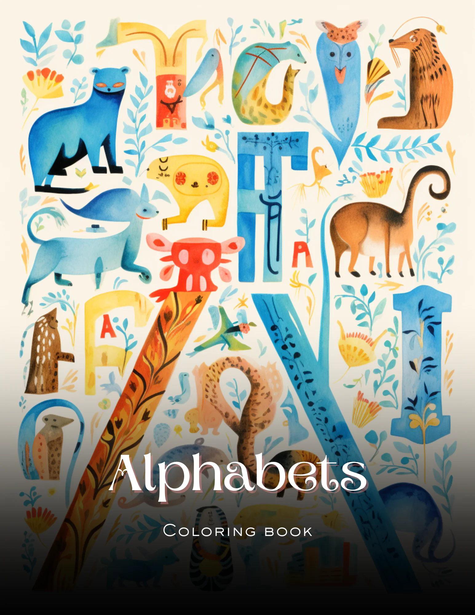 Alphabets with Words Coloring Book for Kids